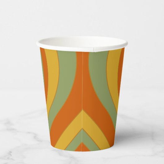 Gekleurd Groovy Retro Layered Love Heart Papieren Bekers (Rechts)