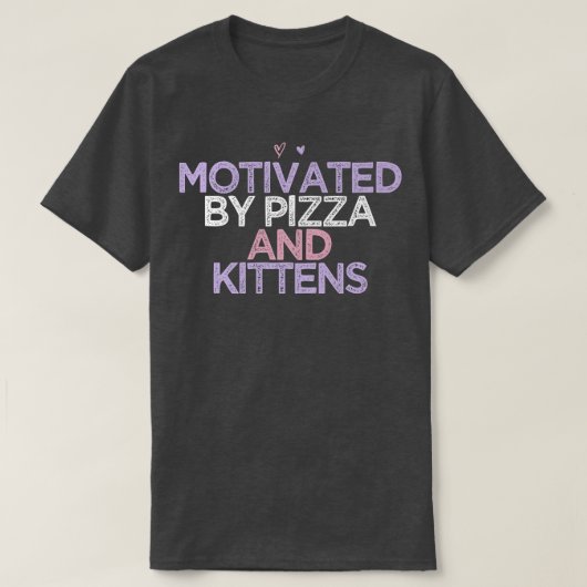 Gekleurd hart mam grappig gemaakt door Pizza en Ki T-shirt (Design voorkant)