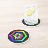 gekleurd Hexagon Zandsteen Onderzetter (Zijkant)
