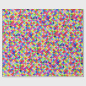 Gekleurd in Graph Paper Squares - Diagonaal gesche Cadeaupapier (Vlak)