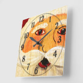  gekleurd kerstmerk Weathered Vierkante Klok (Hoek)