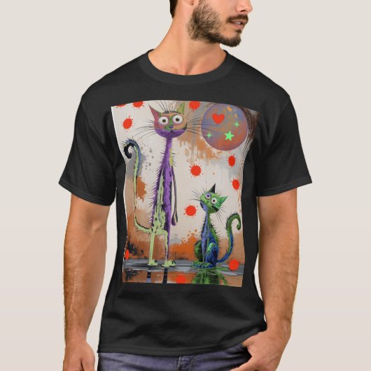 gekleurd kitten t-shirt (Voorkant)