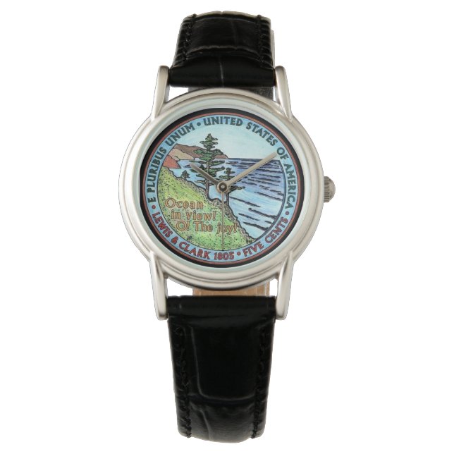 Gekleurd Lewis en Clark Expedition Nikkel Watch Horloge (Voorkant)