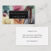 Gekleurd make-uppoeder | visagiste visitekaartje (Voorkant / Achterkant)