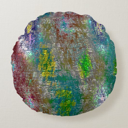 gekleurd met groeven en gevilde verf rond kussen (Voorkant)