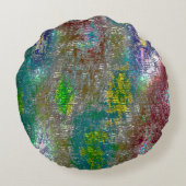 gekleurd met groeven en gevilde verf rond kussen (Achterkant)