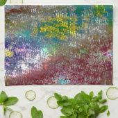 gekleurd met groeven en gevilde verf theedoek (Gevouwen)