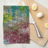 gekleurd met groeven en gevilde verf theedoek (Quarter Fold)