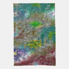 gekleurd met groeven en gevilde verf theedoek