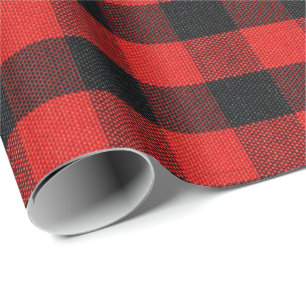 gekleurd met lumberjack, rood en zwart cadeaupapier