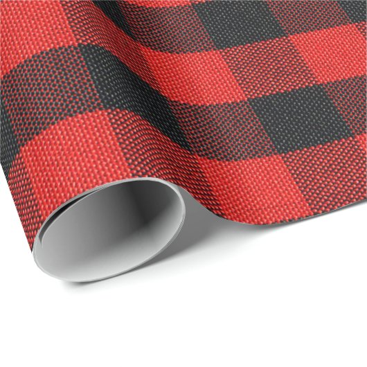 gekleurd met lumberjack, rood en zwart cadeaupapier (Rol Hoek)