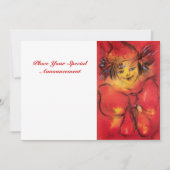 GEKLEURD MET RODE BOW, geel wit Aankondiging (Voorkant)