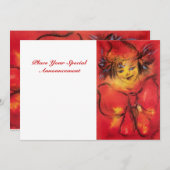 GEKLEURD MET RODE BOW, geel wit Aankondiging (Voorkant / Achterkant)