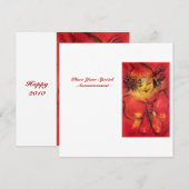 GEKLEURD MET RODE BOW, geel wit Aankondiging (Voorkant / Achterkant)