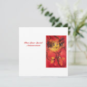 GEKLEURD MET RODE BOW, geel wit Aankondiging (Staand voorkant)