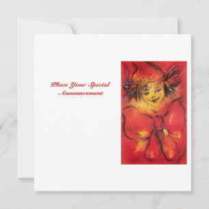 GEKLEURD MET RODE BOW, geel wit Aankondiging