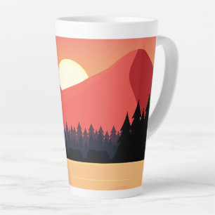 Gekleurd natuurlijk landschap latte mok