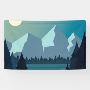 Gekleurd natuurlijk landschap spandoek
