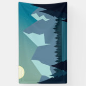 Gekleurd natuurlijk landschap spandoek (Verticaal)