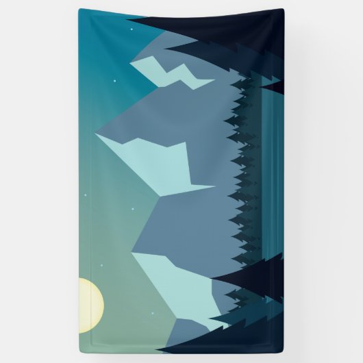 Gekleurd natuurlijk landschap spandoek (Verticaal)