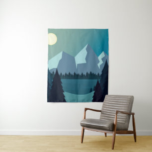 Gekleurd natuurlijk landschap wandkleed