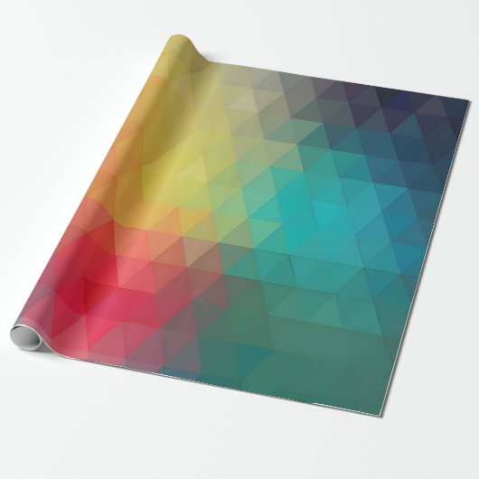 Gekleurd neonglas patroon cadeaupapier (Uitgerold)
