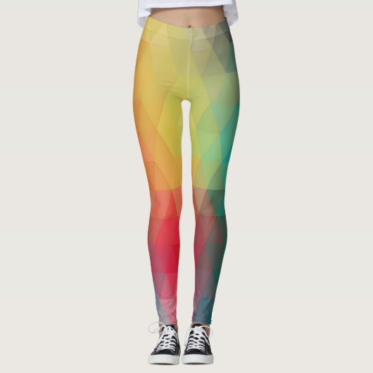 Gekleurd neonglas patroon leggings (Voorkant)