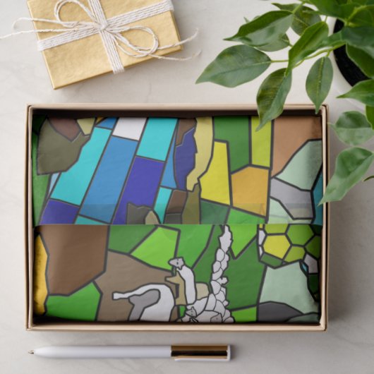 gekleurd papier van glas jesusweefsel (Geschenk)