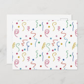 Gekleurd Party Confetti Pattern Feestdagenkaart (Voorkant / Achterkant)
