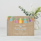 Gekleurd Pasen Bunnies Garland Verjaardagsfeest Kaart (Staand voorkant)