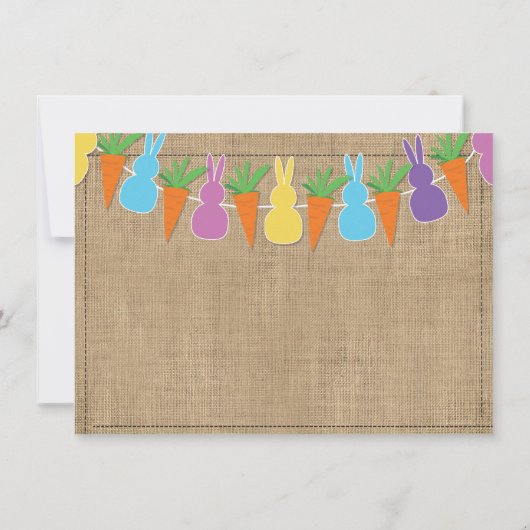 Gekleurd Pasen Bunnies Garland Verjaardagsfeest Kaart (Achterkant)