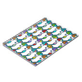 gekleurd patroon van gekleurde muzieknoten notitieboek (Linkerzijde)