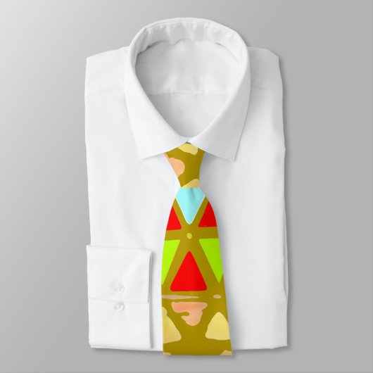 Gekleurd piramide patroon Stropdas (Gebonden)