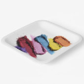 Gekleurd Poederpatroon Make-up Party Bord (Gebogen)