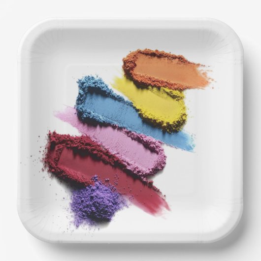Gekleurd Poederpatroon Make-up Party Bord (Voorkant)