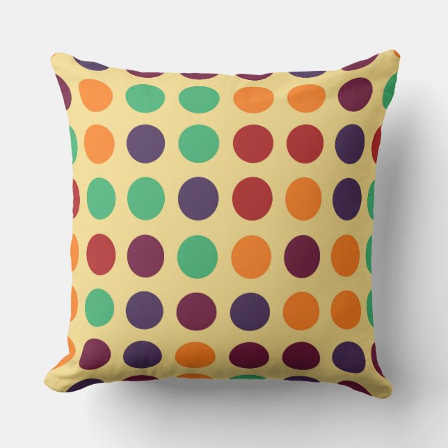  gekleurd poka dot patroon kussen (Voorkant)