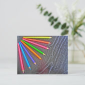 Gekleurd potlood artistiek briefkaart (Staand voorkant)