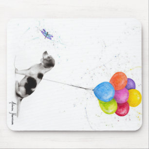 gekleurd potlood dat de slagader en ballonnen teke muismat