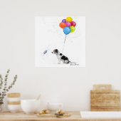 gekleurd potlood dat de slagader en ballonnen teke poster (Keuken)