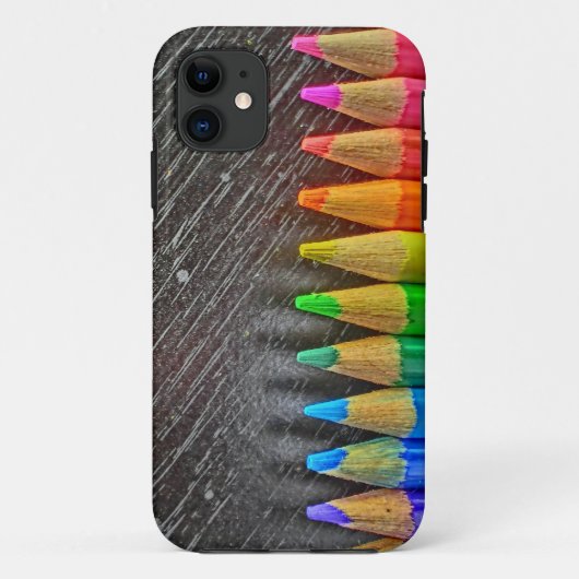 Gekleurd potlood dun nauwelijks er iPhone case (Achterkant)