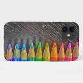 Gekleurd potlood dun nauwelijks er iPhone case (Achterkant (horizontaal))