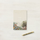 Gekleurd potlood laat het avontuur beginnen post-it® notes (Op bureau)