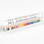 Gekleurd Potlood Rainbow Personaliseer Bureau Naam Naambordje