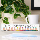 Gekleurd Potlood Rainbow Personaliseer Bureau Naam Naambordje