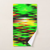 Gekleurd rood en groen vormen abstracte zigzag of bad handdoek (Handdoek)