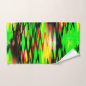 Gekleurd rood en groen vormen abstracte zigzag of bad handdoek (Handdoek)