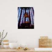 Gekleurd sainte-Chapelle glas in Parijs - Olie Poster (Keuken)