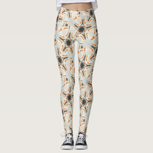 gekleurd sterrenpatroon bruin wit leggings