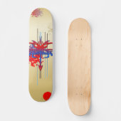 Gekleurd Tattoo ontworpen skateboard (Voorkant)