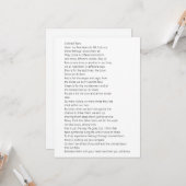 gekleurd tranen gedicht kaart (Voorkant / Achterkant in situ)